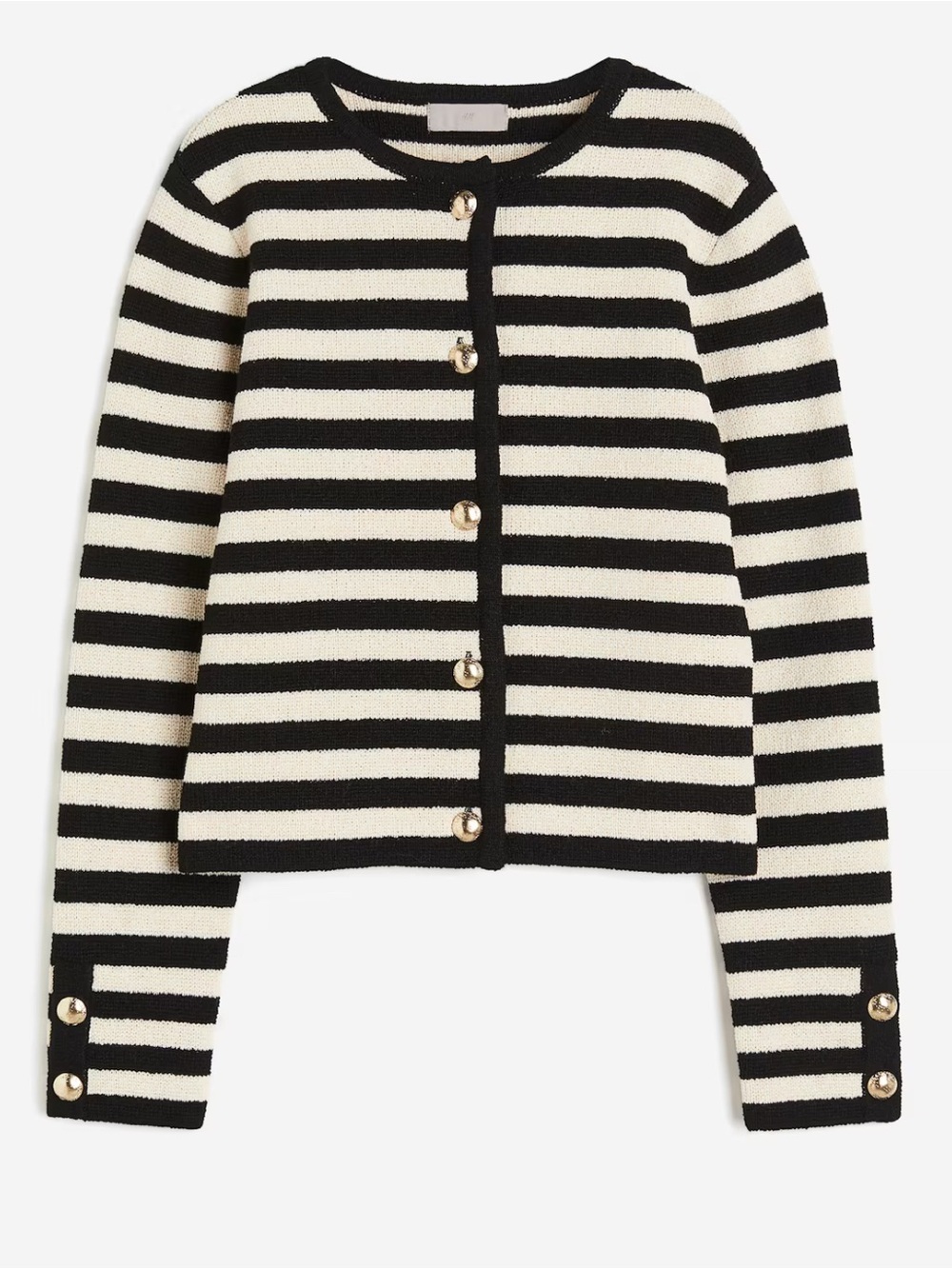 H&M Striped Knit Cardigan Parisian Old Money